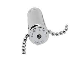 9MM 2A pave Bullet Pendant with Genuine White Zircon & Black Spinel